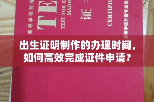 曲松出生证明制作的办理时间，如何高效完成证件申请？